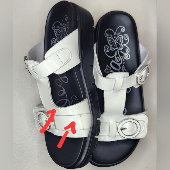 Alegria Vita White VT-109 Leather Women's Slide Sandals Shoes size 37 (7_7.5) - Picture 3 of 6